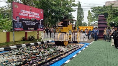 Pemusnahan Miras di Mapolres Sukabumi