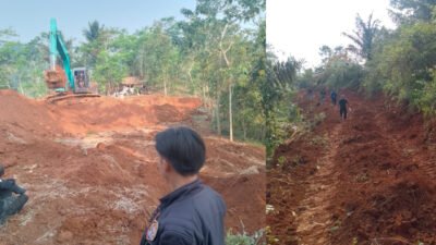 Kolase Photo Kegiatan Tambang Bintonite dan Perjalanan Anggota Ormas Jampang Tengah menuju Area Tambang